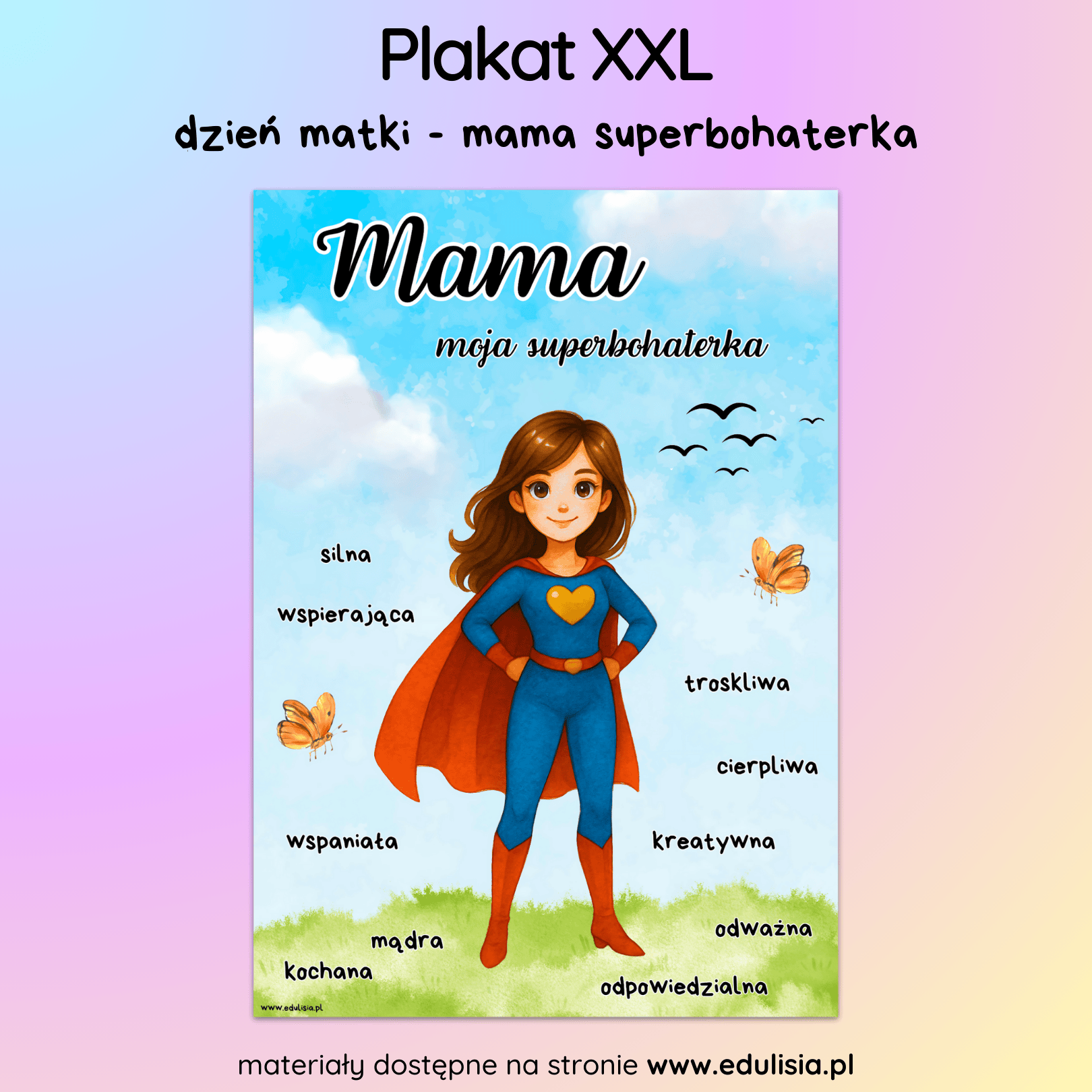 Dzień Mamy Plakat Dekoracja PDF do druku Ładna dekoracja