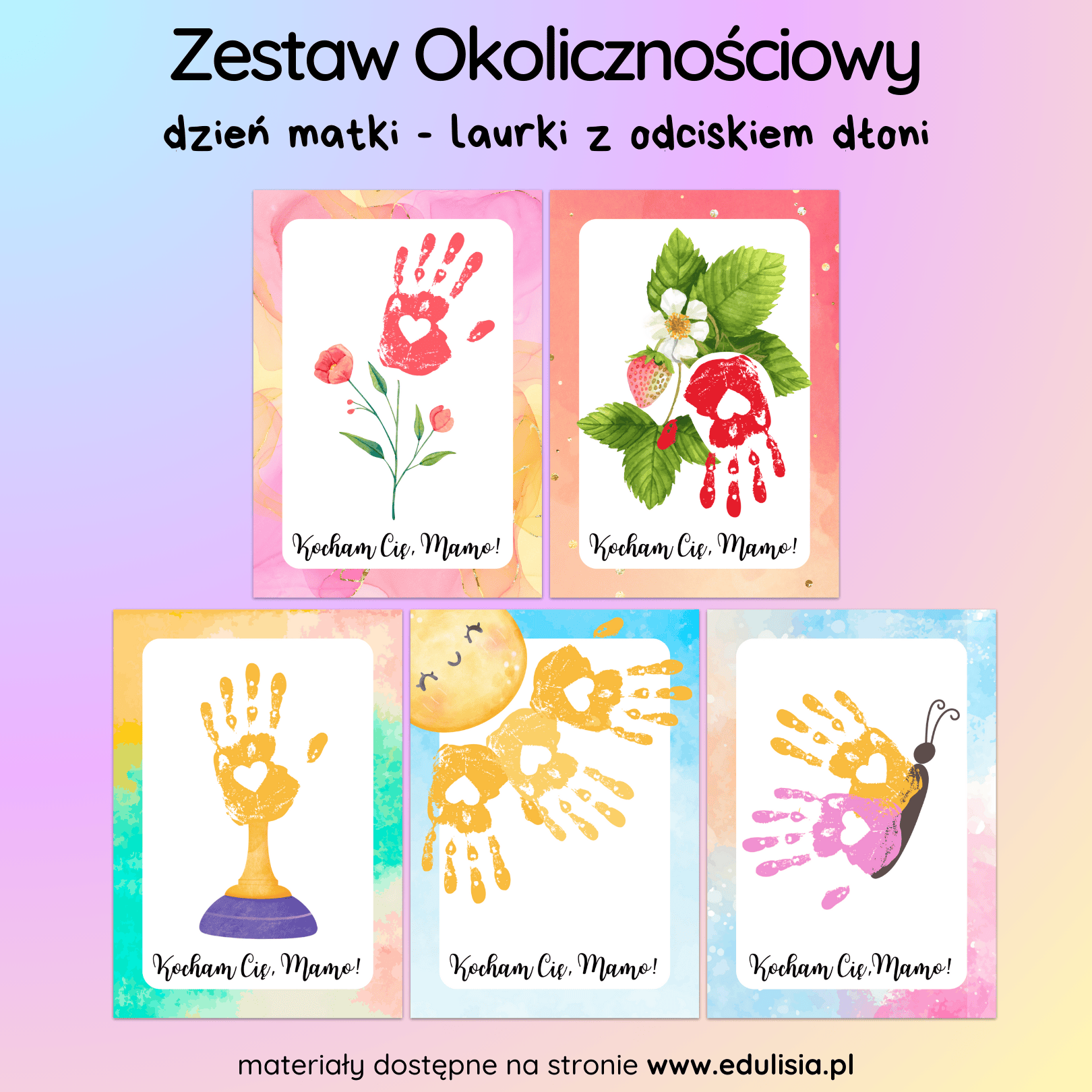 Dzień Mamy Laurki od Dzieci Odbicie Rączki Żłobek Przedszkole