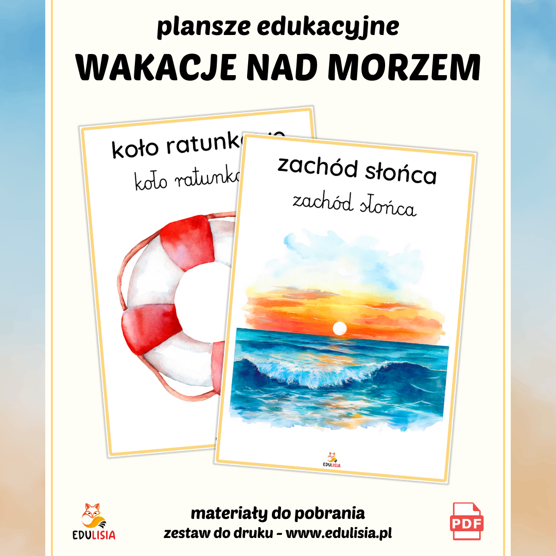 symbole wakacji dla dzieci do druku - obrazki do pobrania - koło ratunkowe