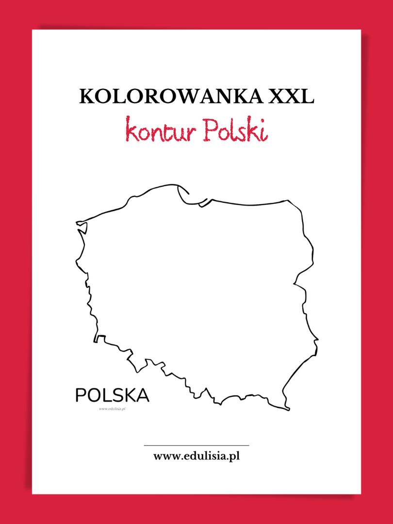 mapa polski kontury do druku szablon kolorowanka xxl