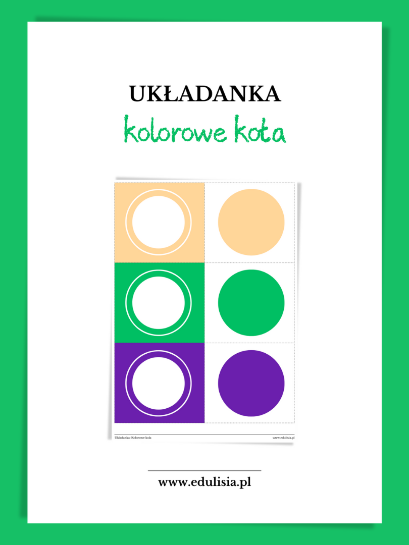 układanka kolory do druku pdf dla dzieci - nauka kolorów przez zabawę
