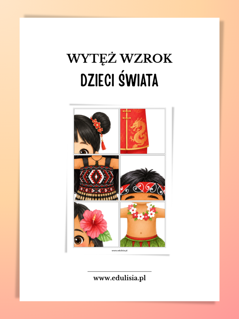 Dzieci świata wytęż wzrok – karty do dopasowywania fragmentów postaci