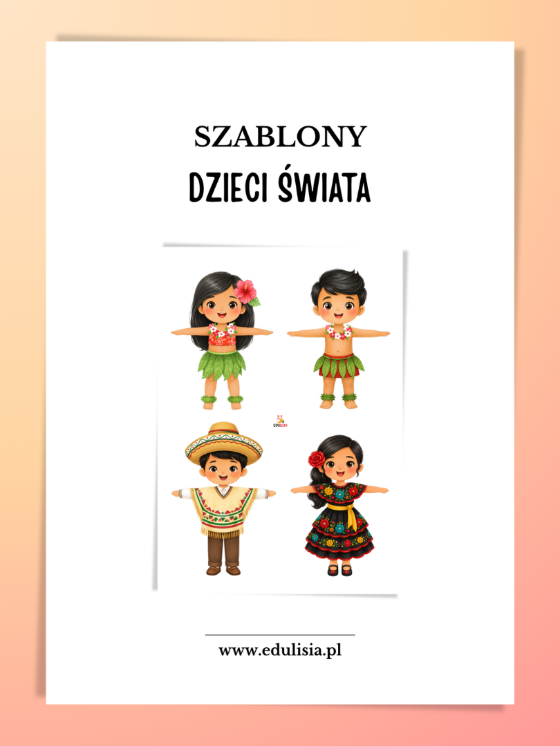 Dzieci wokół planety – szablony postaci z różnych kultur do wycinania