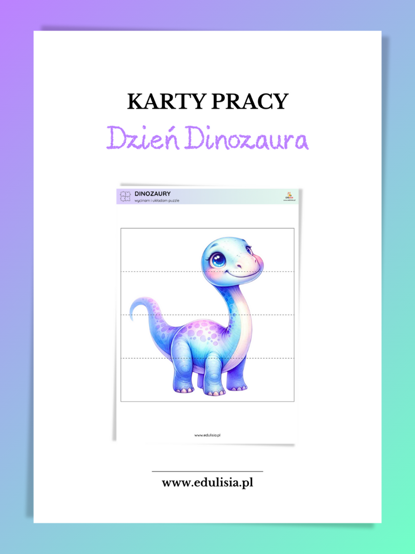 Dzień Dinozaura – karty pracy pdf zestaw do druku 