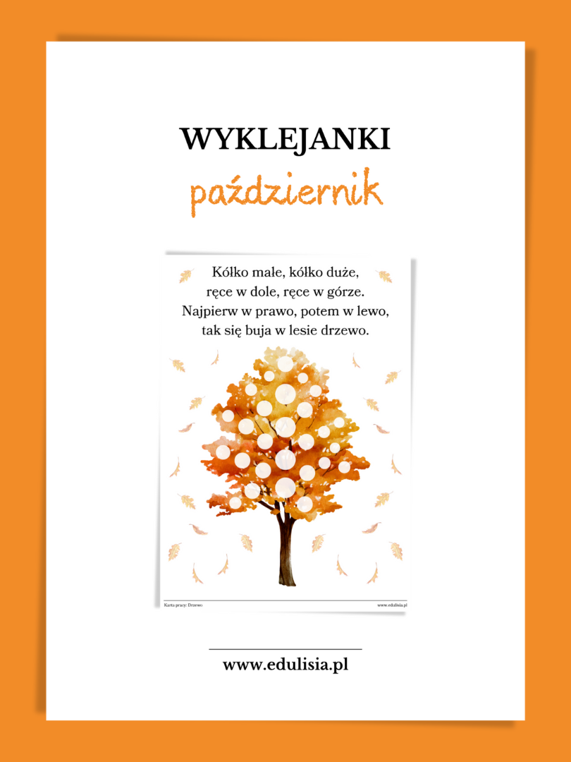 jesienne wyklejanki dla dzieci - zabawa z plasteliną, karty pracy