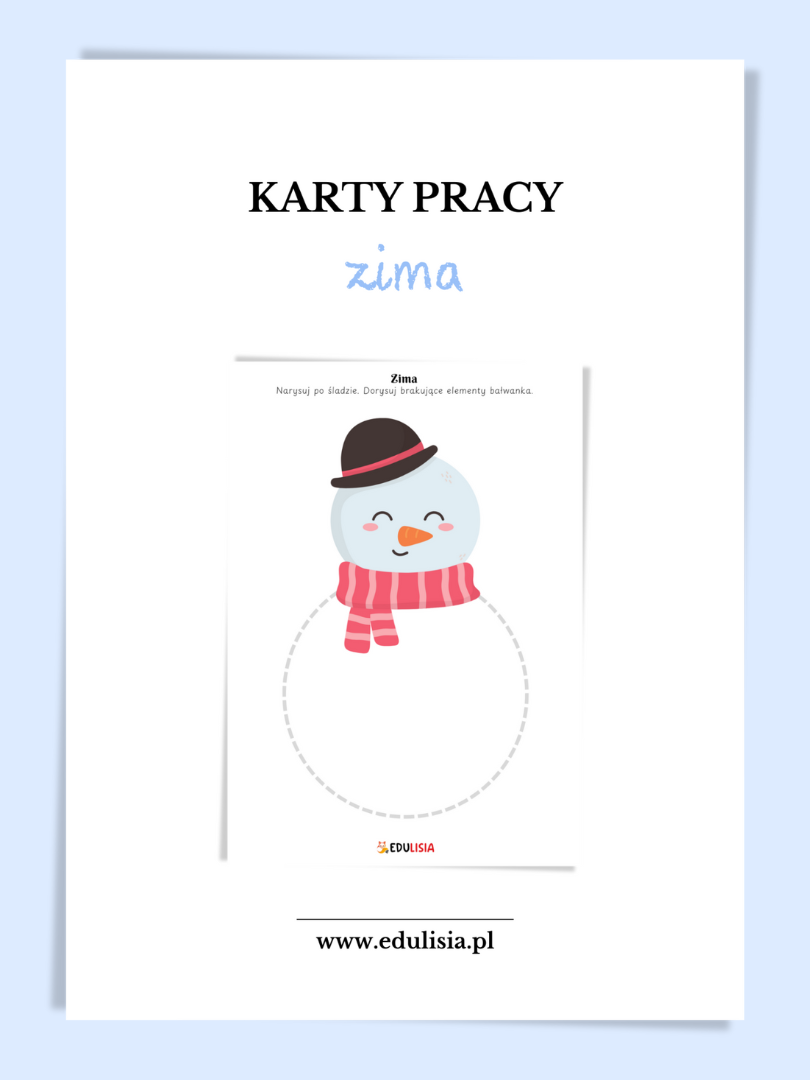 Zima Karty Pracy – pomysł na prace plastyczna w żłobku 