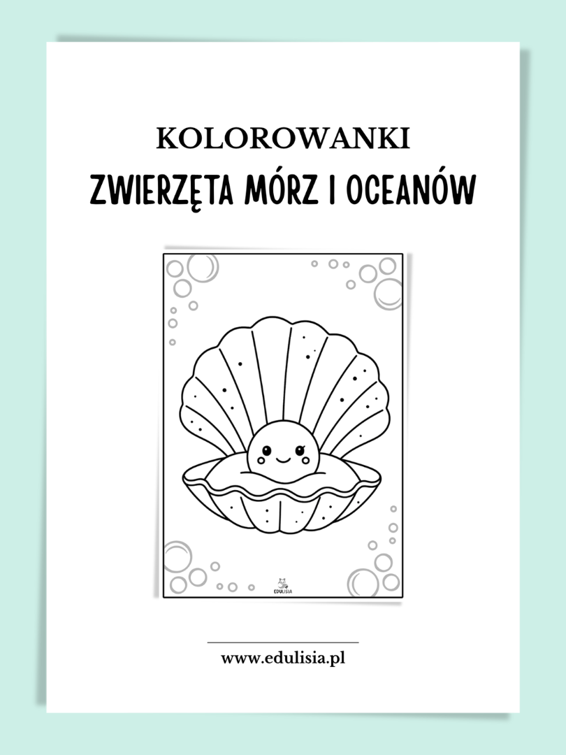 Zwierzęta mórz i oceanów kolorowanki A4 dla dzieci