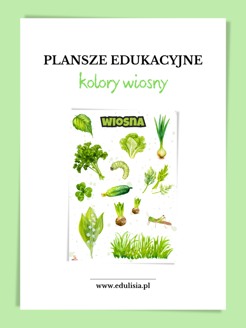 kolory wiosny plansze edukacyjne do druku