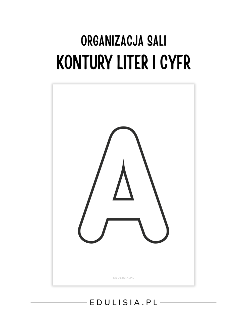 Kontury liter do druku – szablon do nauki pisania i dekoracji