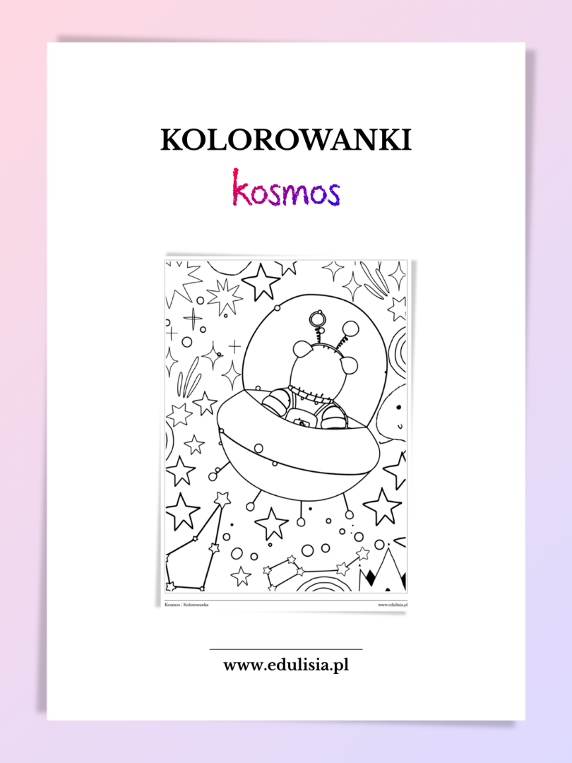 kolorowanki kosmos dla dzieci do druku
