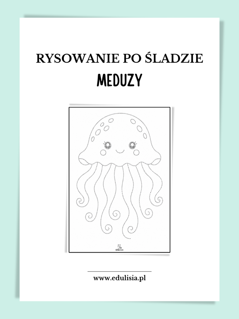Meduzy rysowanie po śladzie – karty pracy dla dzieci