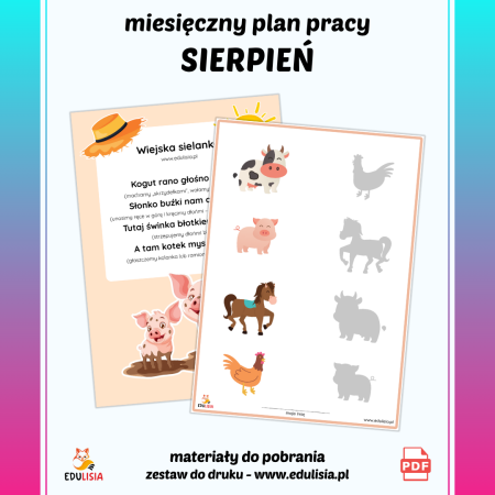 plan miesięczny na sierpień - przedszkole i żłobek; pomysły na zajęcia w sierpniu