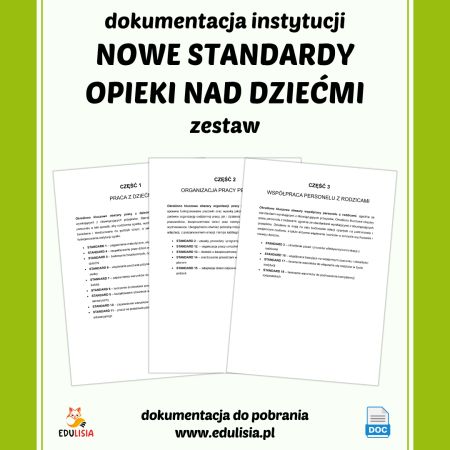 standardy opieki nad dziećmi w wieku do lat 3 - gotowe wzory dokumentów
