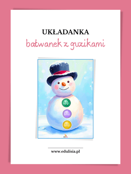 Bałwanek z guzikami - układanka
