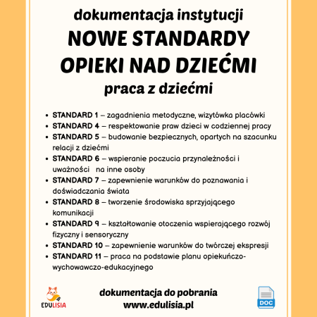 standardy opieki sprawowanej nad dziećmi w wieku do lat 3