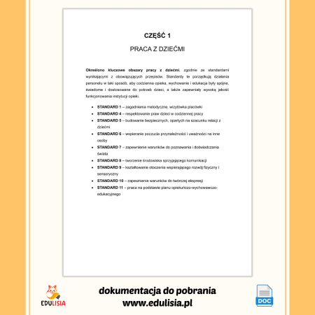 Standardy 2026 wzory do żłobka pdf doc