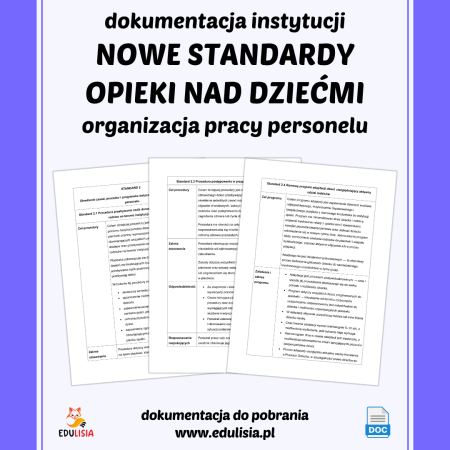 Nowe standardy organizacji pracy personelu w żłobku – dokumentacja WORD do pobrania