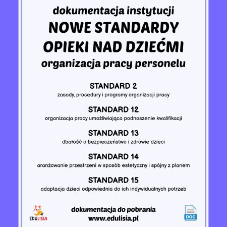 rozporządzenie doprecyzowujące standardy opieki nad dziećmi do lat 3 - wzory dokumentów