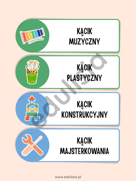 Kąciki tematyczne - tabliczki