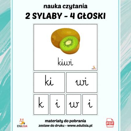 Nauka Czytania | Układanka | 2 sylaby, 4 głoski