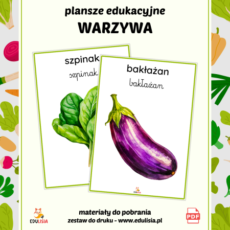 bakłażan do druku plansze obrazki dla dzieci do pobrania pdf warzywa