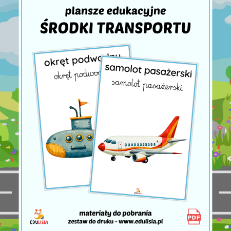 pojazdy dla dzieci do druku plansze samolot obrazek pdf
