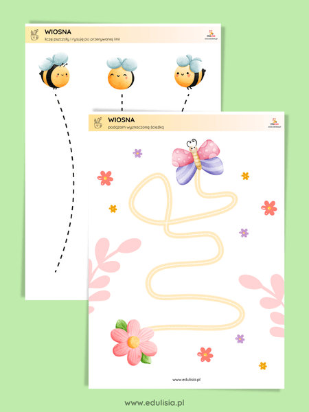 wiosenne karty pracy dla dzieci w żłobku pdf do druku