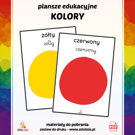 nauka kolorów dla 2 latka do druku plansze obrazki