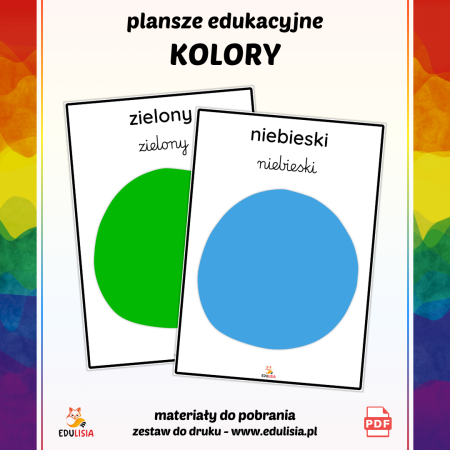 nauka kolorów dla 3 latka do druku plansze obrazki