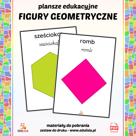 plansze edukacyjne dla dzieci do pobrania: figury geometryczne do druku