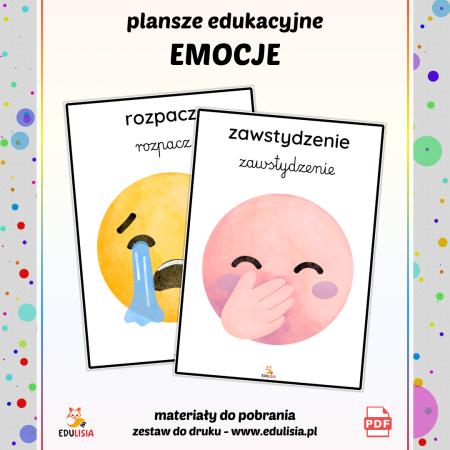 emocje dziecka obrazki trudne emocje plansze do druku 