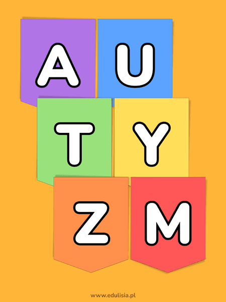 Światowy Dzień Świadomości Autyzmu KOLOROWY NAPIS do druku