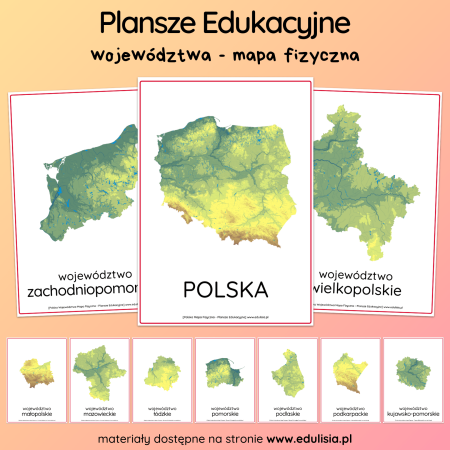 Polska Mapa Fizyczna - Plansze Edukacyjne