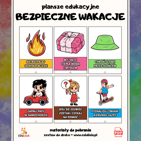 bezpieczne wakacje karty dla dzieci do druku zasady wakacyjny kodeks