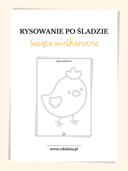 Święta wielkanocne - karty pracy - rysowanie po śladzie