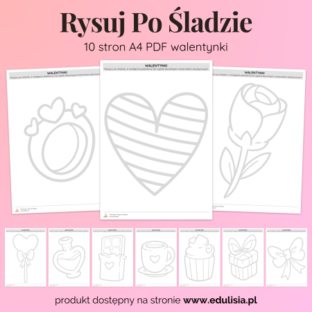 Walentynki - Rysuj Po Śladzie