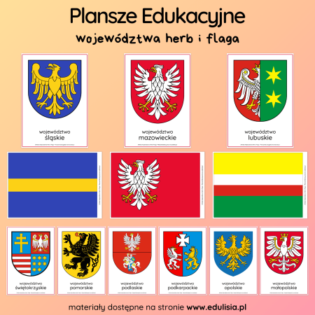 herb i flaga województwo plansze dla dzieci