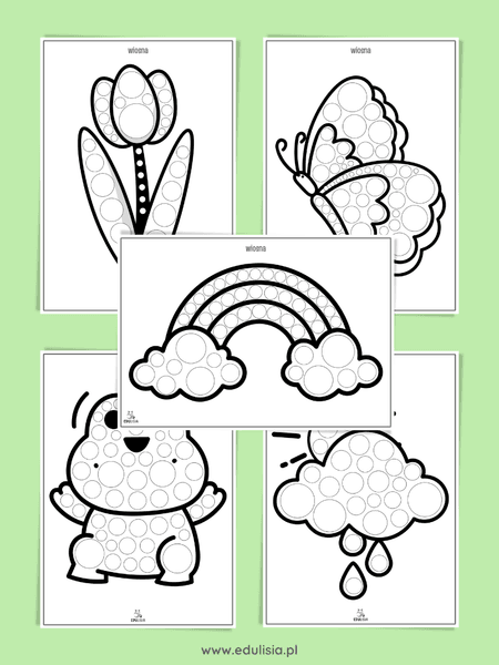 Wiosna - karty pracy - wyklejanki