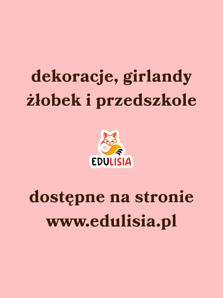 Zestawy dekoracji i napisów do żłobka i przedszkola, do pobrania, do druku, plik PDF, kolorowa girlanda
