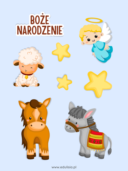 boże narodzenie do druku dekoracja szopka anioł szopka