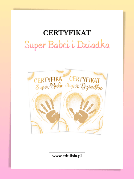Certyfikat Super Babci i Super Dziadka