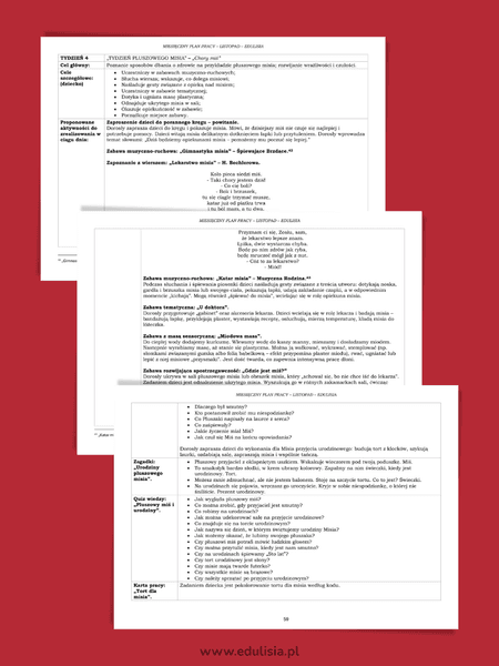 scenariusz zajęć dzień pluszowego misia