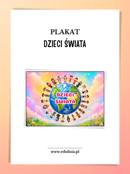 Plakat Dzieci świata z dziećmi z różnych kultur wokół Ziemi