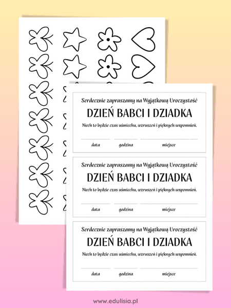 zaproszenie na przedstawienie Dzień Babci i Dziadka do wydruku