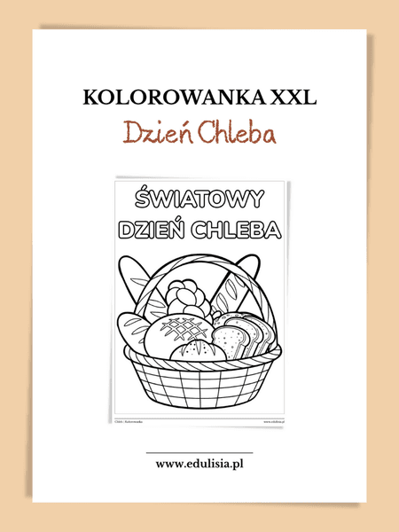 Światowy dzień chleba kolorowanka dla grupy do druku