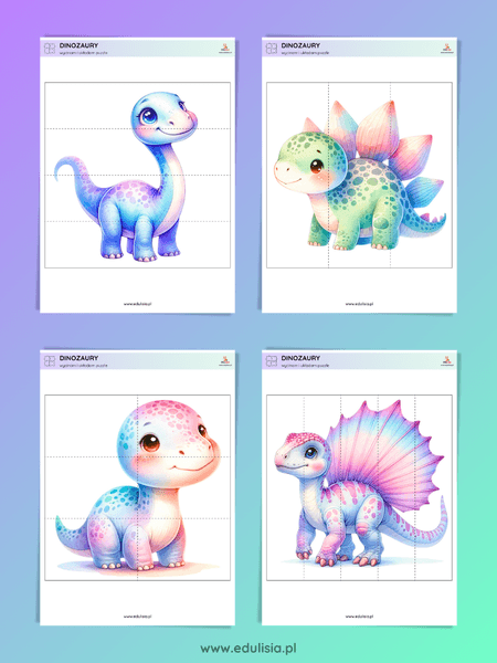 Dzień Dinozaura – puzzle z dinozaurami do druku dla dzieci
