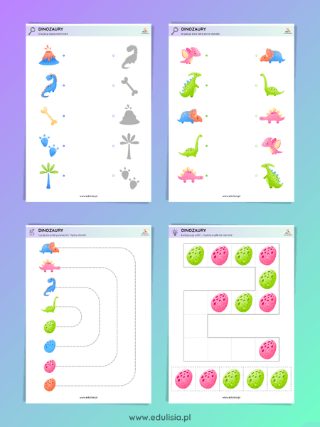 Dzień Dinozaura – karty pracy grafomotoryka i szlaczki do druku