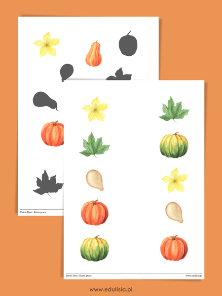 dzień dyni proste karty pracy przdszkole
