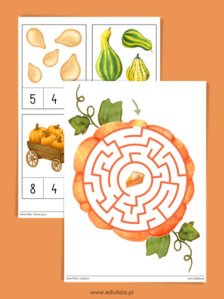 karty pracy dzień dyni do pobrania