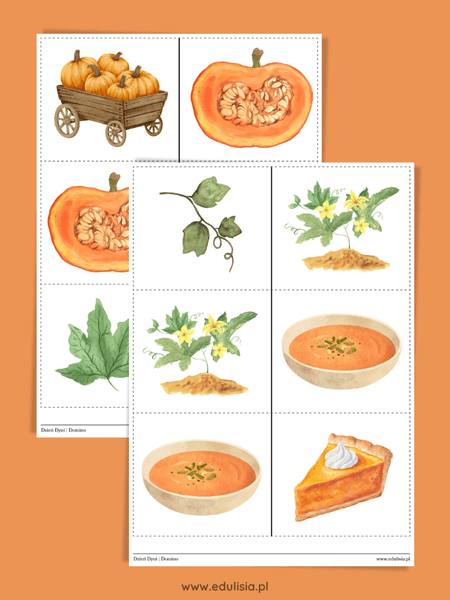 dzień dyni gra domino do druku